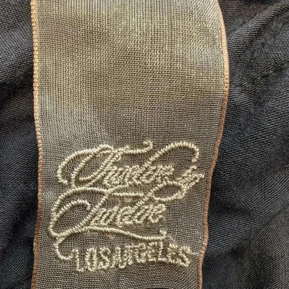 Twelve by Twelve Black Sleeveless Mock Turtle Neck with Ruffles and Feathers, S - Picture 6 of 8